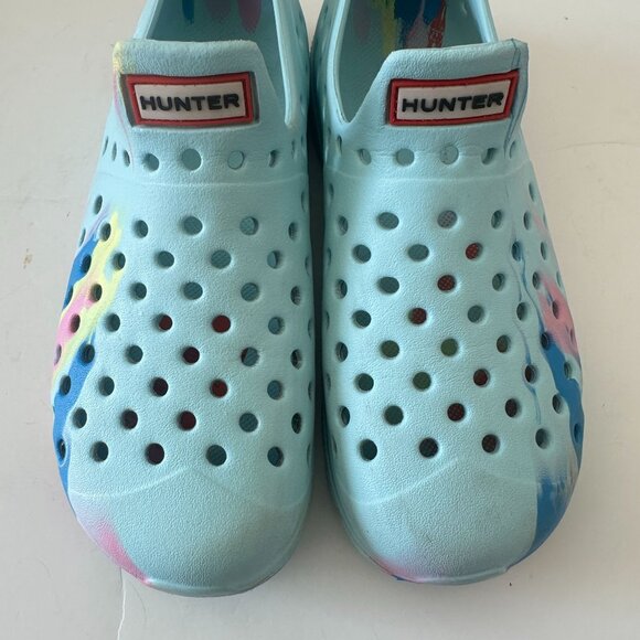 Hunter Youth Size 1 Perforated Water Shoes With Multicolor Splatter Design US 13 - Picture 4 of 7